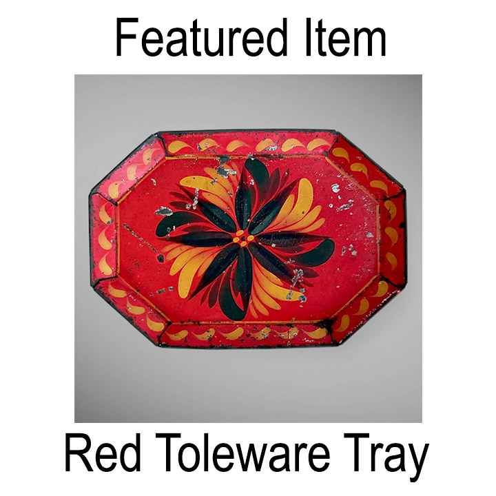 Small Red Toleware Tray